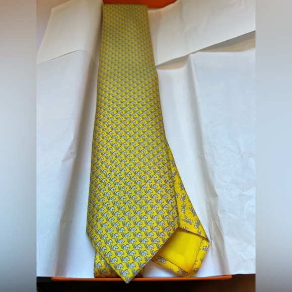 Hermès Pegasus Flyus Tie 100%silk Made In France Men's - Picture 5 of 10